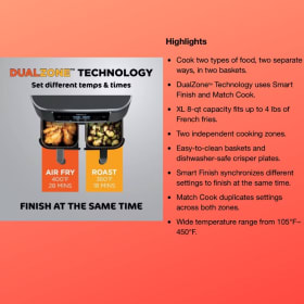 Ninja Foodi 8qt Original Dualzone 2 Basket Air Fryer with 6 item