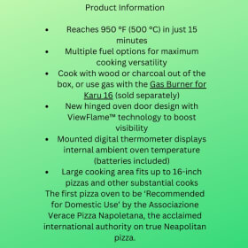 OONI KARU 16 MULTI-FUEL PIZZA OVEN item