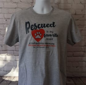 SMALL - Sport Grey T-shirt - Rescue'd - Navy Font item