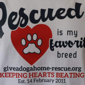 SMALL - White T-shirt - Rescue'd - Navy Font item