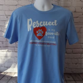 SMALL - Carolina Blue T-shirt - Rescue'd - White Font item