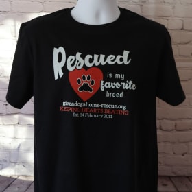 MEDIUM - Black T-shirt - Rescue'd - White Font item