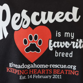 MEDIUM - Black T-shirt - Rescue'd - White Font item