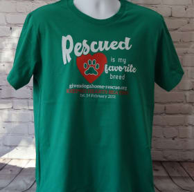 MEDIUM - Green T-shirt - Rescue'd - White Font item