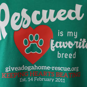 MEDIUM - Green T-shirt - Rescue'd - White Font item