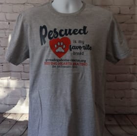 LARGE - Sport Grey T-shirt - Rescue'd - Navy Font item