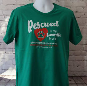 LARGE - Green T-shirt - Rescue'd - White Font item