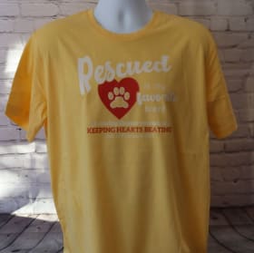 LARGE - Sunset Gold T-shirt - Rescue'd - White Font item