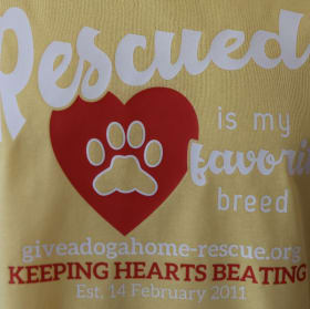 LARGE - Sunset Gold T-shirt - Rescue'd - White Font item