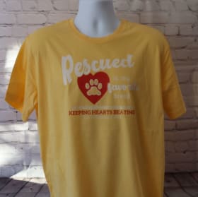 X Large - Sunset Gold T-shirt - Rescue'd - White Font item