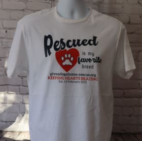 XXL - White T-shirt - Rescue'd - Navy Font item