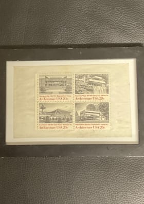 Framed Collector Architecture Stamps item