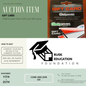 50.00 O'Reilly Gift Card item