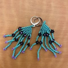 Beaded Flower Earings item