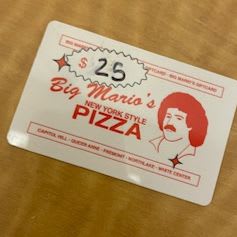 Big Marios $25 gift card item