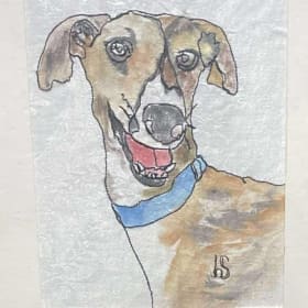 Toile lévrier art textile item