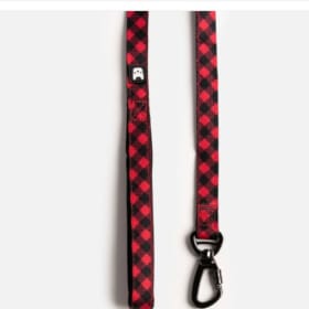Laisse rouge/noir carreaux de Silver Paw avec foulard item