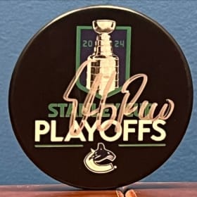 Signed Elias Pettersson Playoff Puck (priceless) item