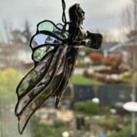 "Angel of Happiness" Stained Glass Suncatcher. item