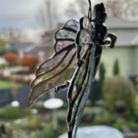 "Angel of Happiness" Stained Glass Suncatcher. item