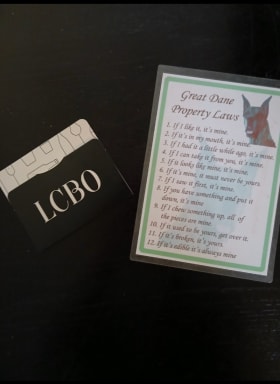 $25 gift card & a big dane welcome item