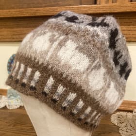 Hand knit wool winter hat item