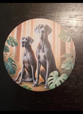 3 metal Great Dane signs item