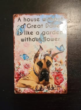 3 metal Great Dane signs item