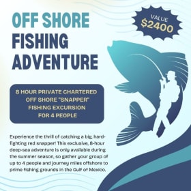 8 hour snapper off shore fishing trip for 4 item