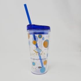 Double-wall tumbler w/straw item