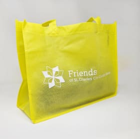 Yellow tote with white print item