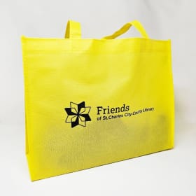 Yellow tote with black print item