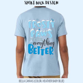 Frosty Paws “Heather Baby Blue” T-Shirt Size: SMALL item