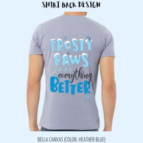 Frosty Paws “Heather Blue” T-Shirt Size: XX-LARGE item