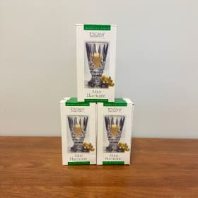 3 Toscany Mini Hurricane Crystal Candle Holders item