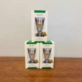 3 Toscany Mini Hurricane Crystal Candle Holders item