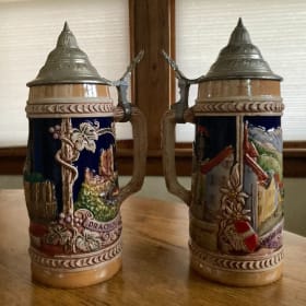 Two Authentic Lidded German Beer Steins item