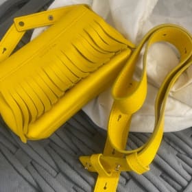 VAVVOUNE | The Claret Baguette Yellow Belt Bag item