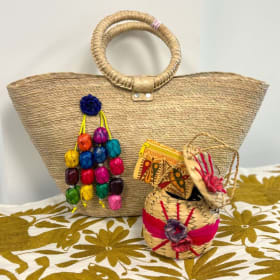 Handcrafted Mexican Palm Bag Set item