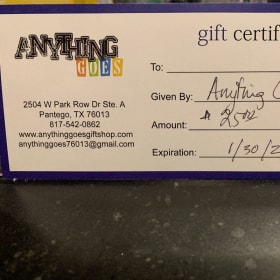 Anything Goes Gift Card item