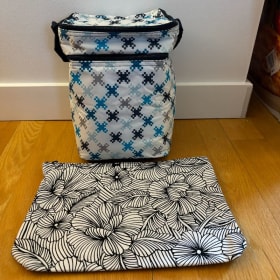 Multi Bottle Thermal Carrying Tote and Zipper Pouch item