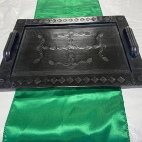 Embossed leather tray item