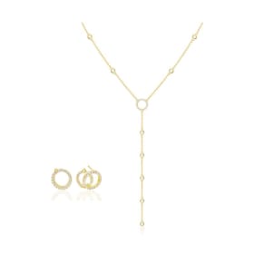 Lovely Lariat Necklace & Earrings Set Yellow Gold item