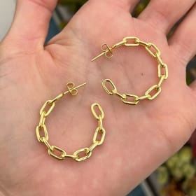 Paper Clip Earrings in Yellow Gold item