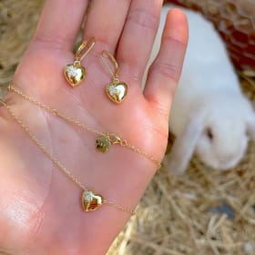 Paw Prints on My Heart Necklace and Earrings Set in Yellow G item