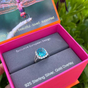 Striking Aquamarine Cocktail Ring in White Gold item