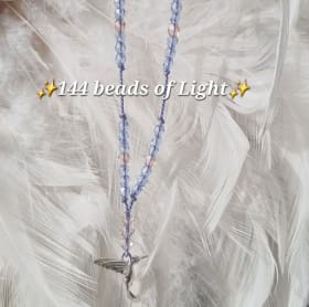 144 beads of light necklace (silver/blue) item