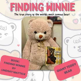 Giant Teddy Bear nwt and book Finding Winnie item