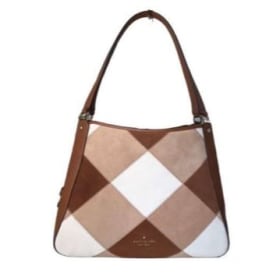 Kate Spade Leila Suede Warm Gingerbread Patchwork Bag item