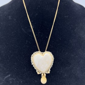 #13 Ivory Heart Pendent Necklace item